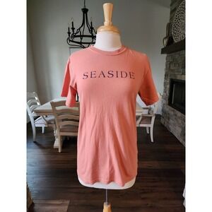 Comfort Colors Seaside Graphic T Shirt‎ Small S Peach Beach Bare Feet Sand